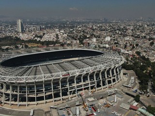 Na archívnej snímke z 3. marca 2026 Aztécky štadión v Mexico City, kde sa uskutoční otvárací duel Mexiko - JAR.