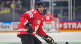 Sidney Crosby v zápase proti Švédsku na MS v hokeji 2026.