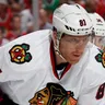 Marián Hossa v drese Chicago Black Hawks počas zápasu zámorskej hokejovej NHL proti Floride Panthers.