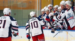 Slovenský hokejista Adam Sýkora sa teší z gólu. 