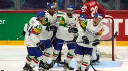 Radosť hokejistov Talianska.