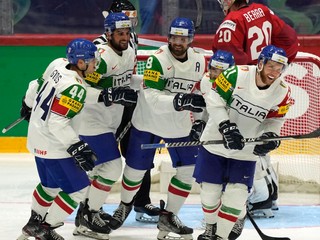 Radosť hokejistov Talianska.