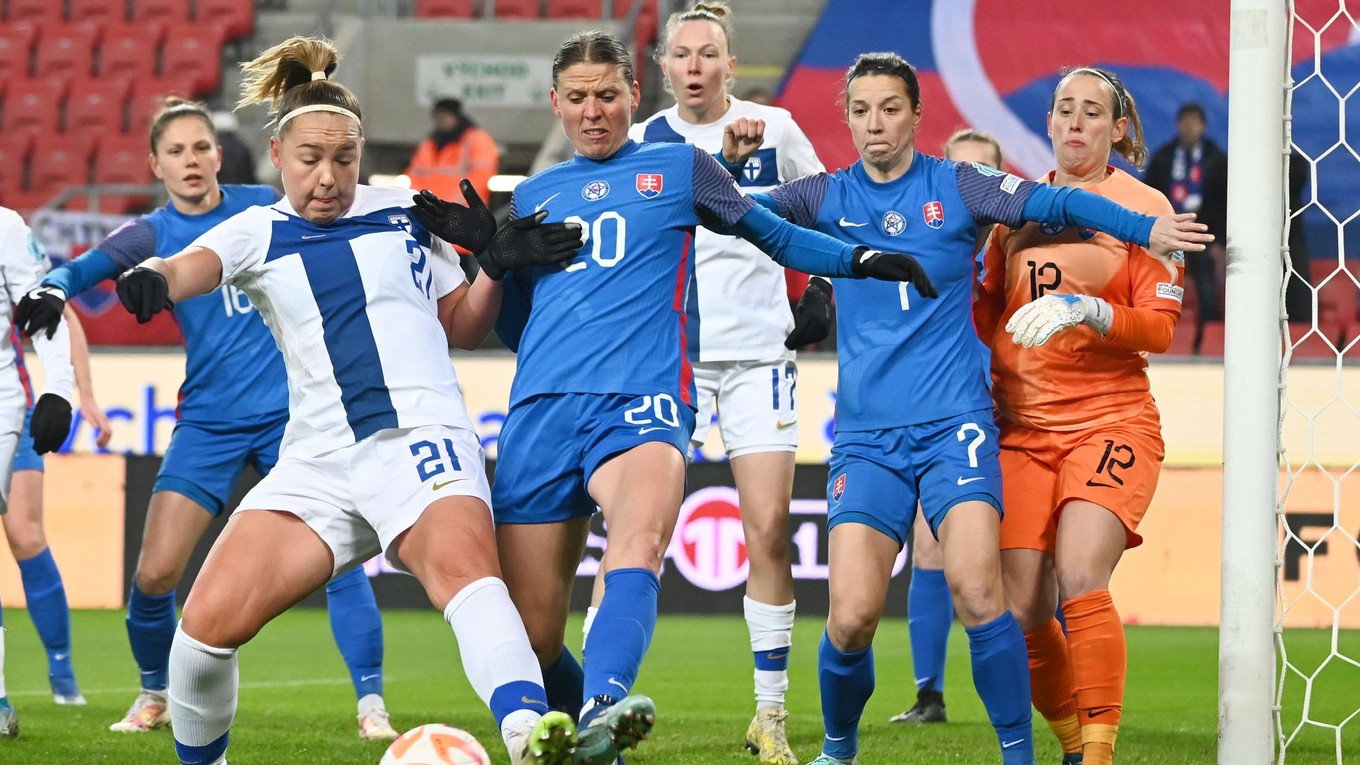Momentka zo zápasu Slovensko - Fínsko (Liga národov žien)