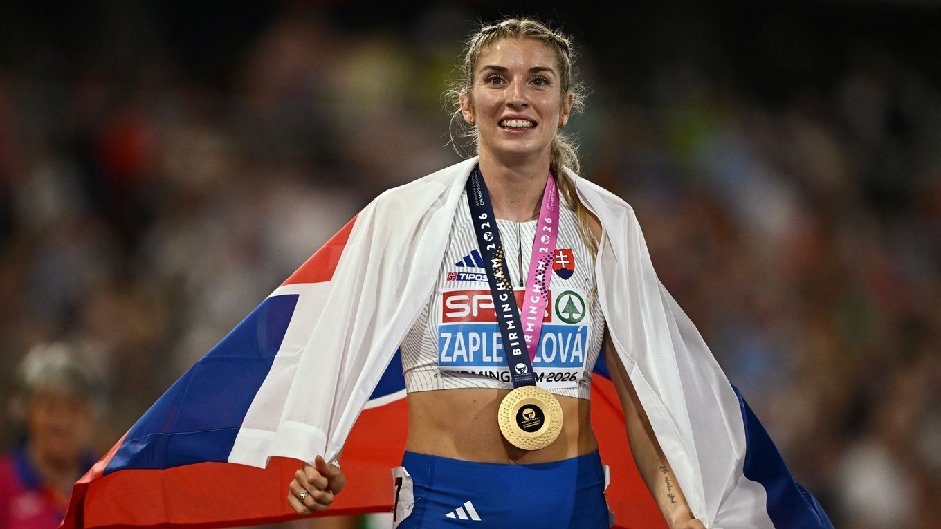 Emma Zapletalová so zlatou medailou na ME v atletike 2026.