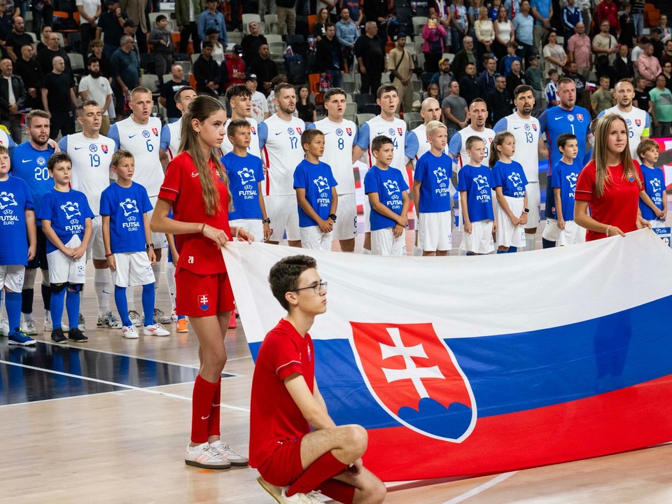 Na snímke slovenskí futsalisti.