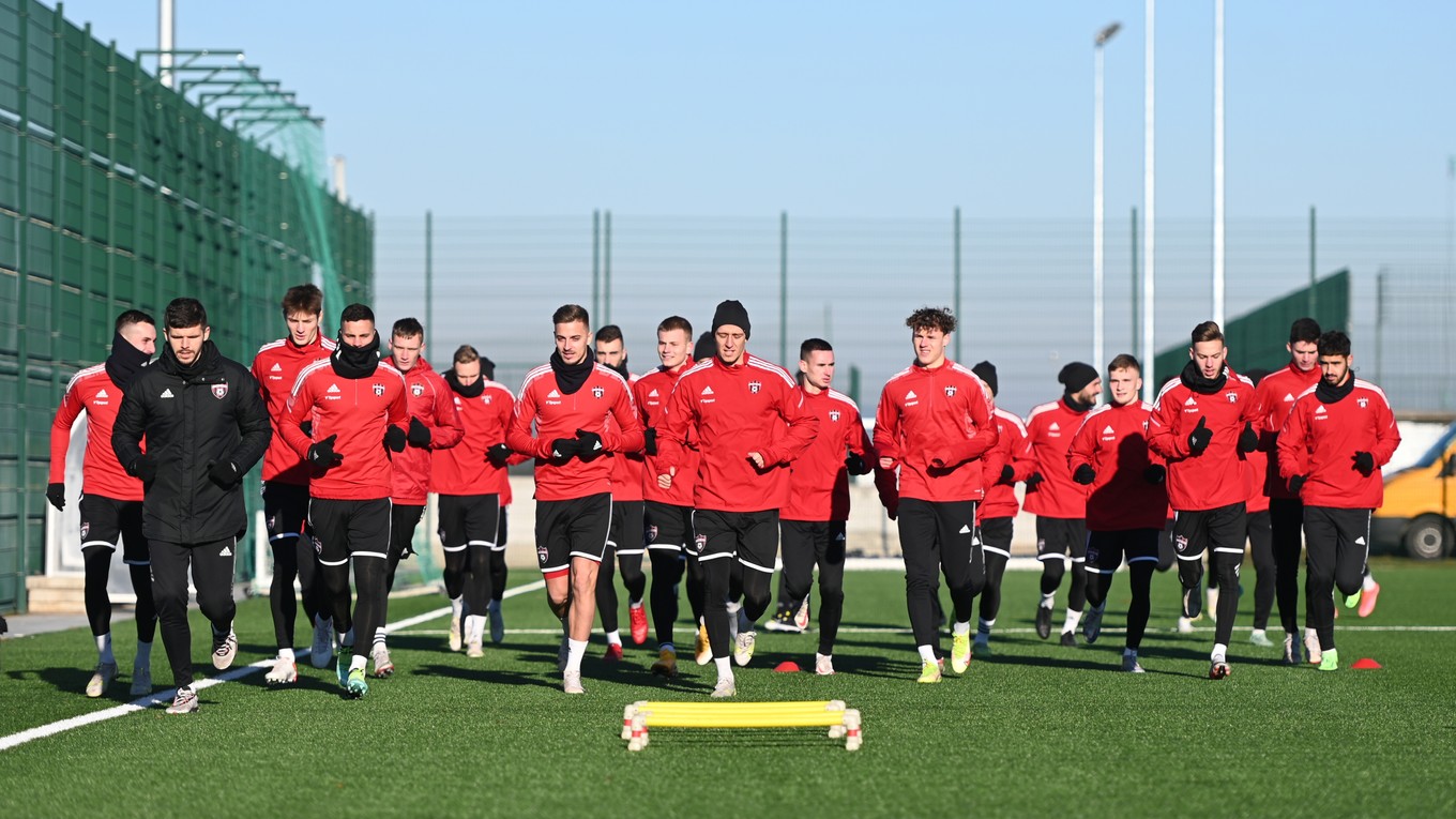 Futbalisti Spartaka Trnava počas zimnej prípravy.