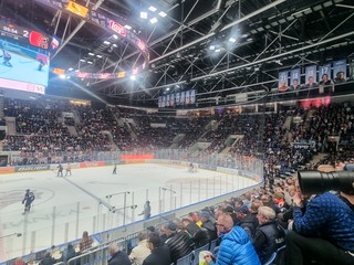 Hokejoví fanúšikovia na Zimnom štadióne Ondreja Nepelu. 