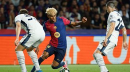 Lamine Yamal v zápase Barcelona - Inter Miláno