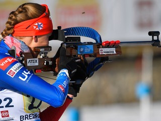 Slovenská biatlonistka Anastastia Kuzminová na majstrovstvách Európy v biatlone v Osrblí. 