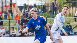 Momentka zo zápasu Slovensko U23 - Maďarsko na EMF Nations Games. 