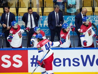 Matěj Stránský sa teší po strelenom góle v zápase Česko - Kazachstan v skupine B na MS v hokeji 2025.