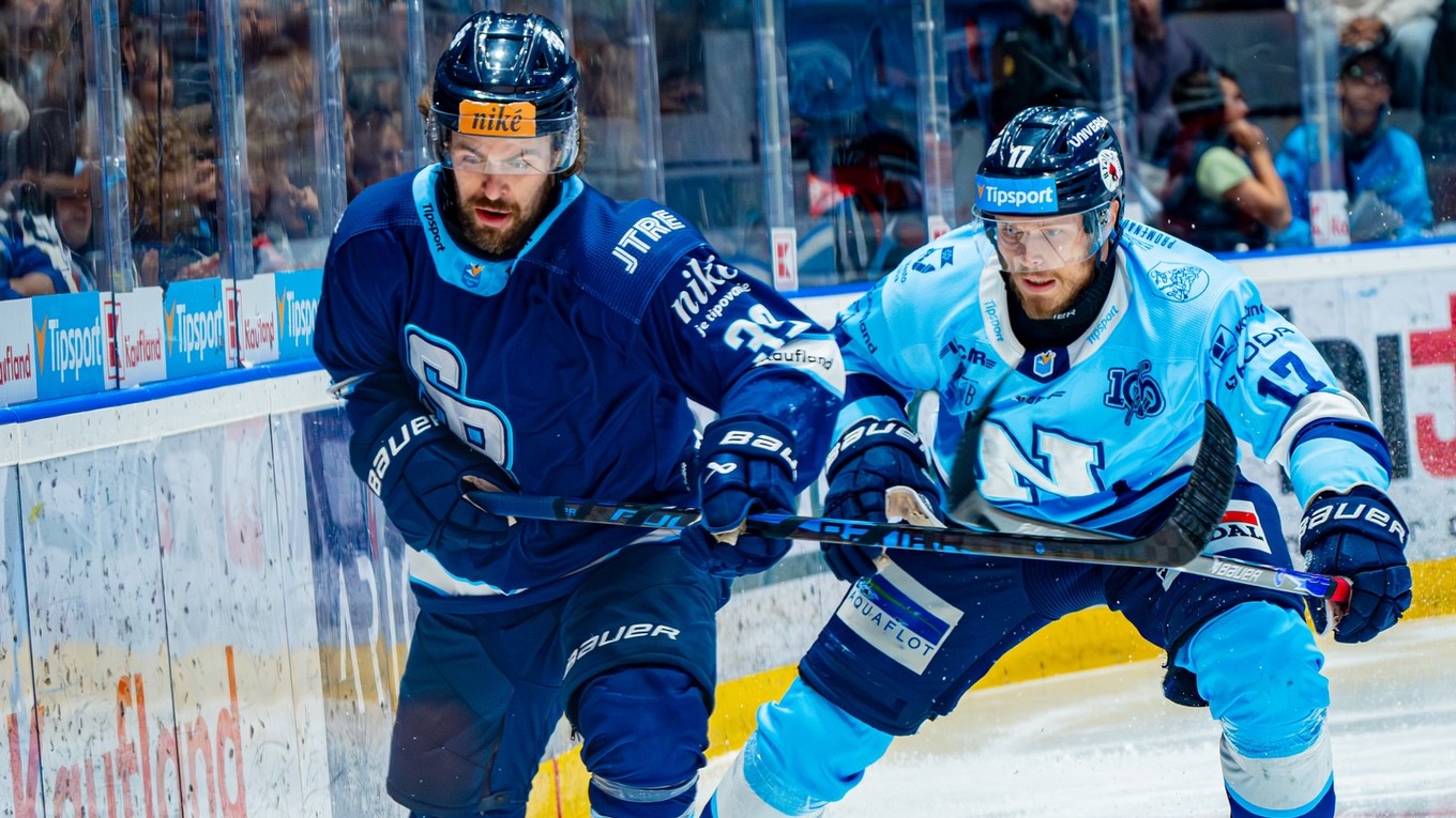 Momentka zo zápasu Slovan Bratislava - HK Nitra