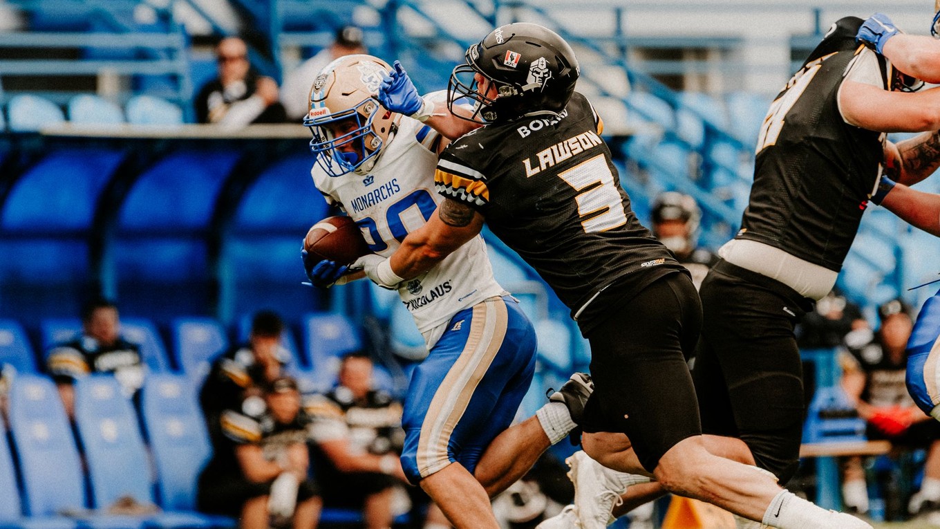 Momentka zo zápasu Bratislava Monarchs - Nitra Knights. 