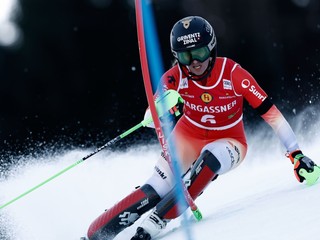 Švajčiarka Camille Rastová počas prvého kola slalomu v Kranjskej Gore.