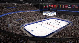 Vizualizácia ľadovej plochy v aréne Santagiulia v Miláne.