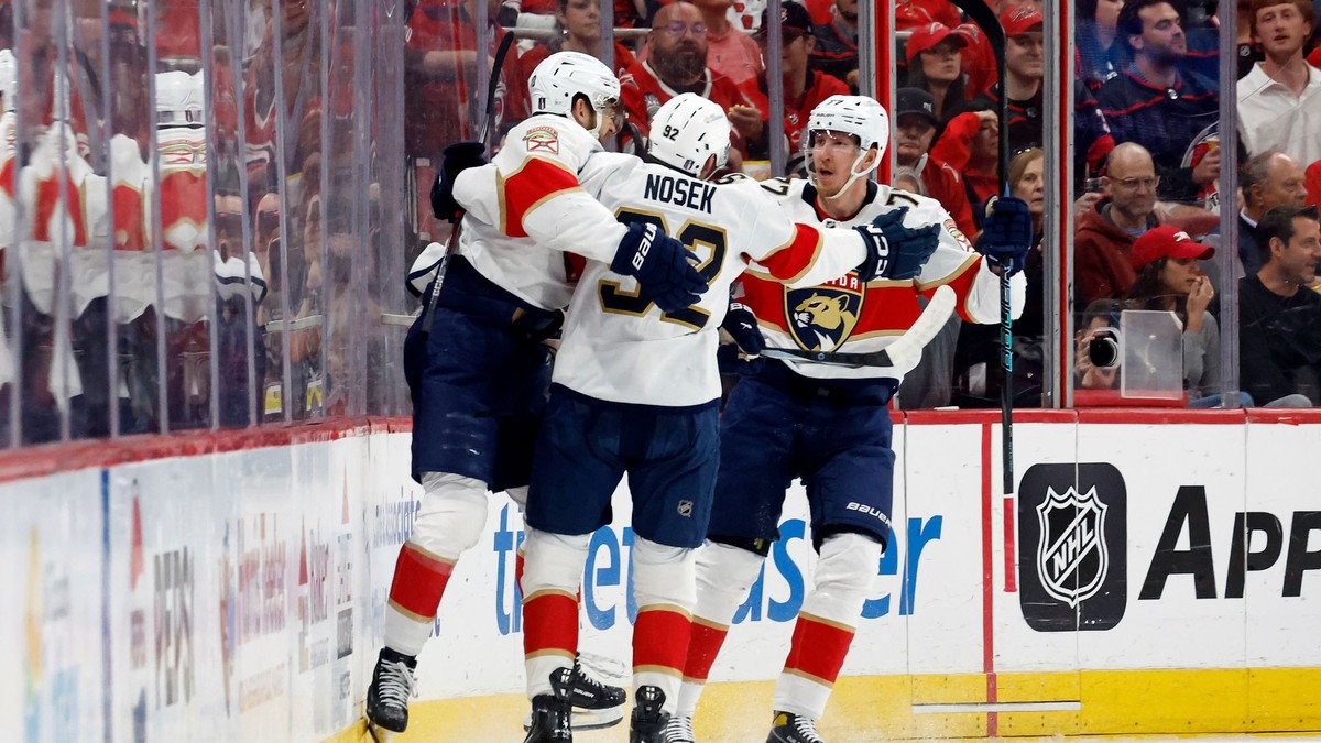 Florida Panthers oslavuje gól. 