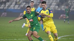 Vpravo Leonardo Lukačevič (Košice) a Krisztián Bari (Žilina)