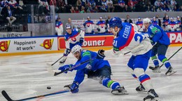 Fotka zo zápasu Slovensko - Slovinsko na MS v hokeji 2026.