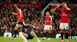 Momentka zo zápasu Manchester United - Tottenham. 