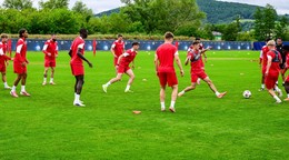Na snímke hráči AS Trenčín počas tréningu v rámci letnej prípravy 