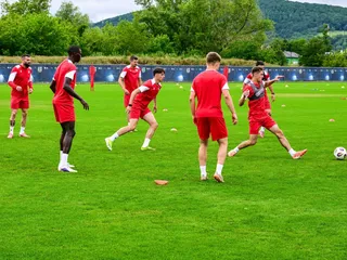 Na snímke hráči AS Trenčín počas tréningu v rámci letnej prípravy