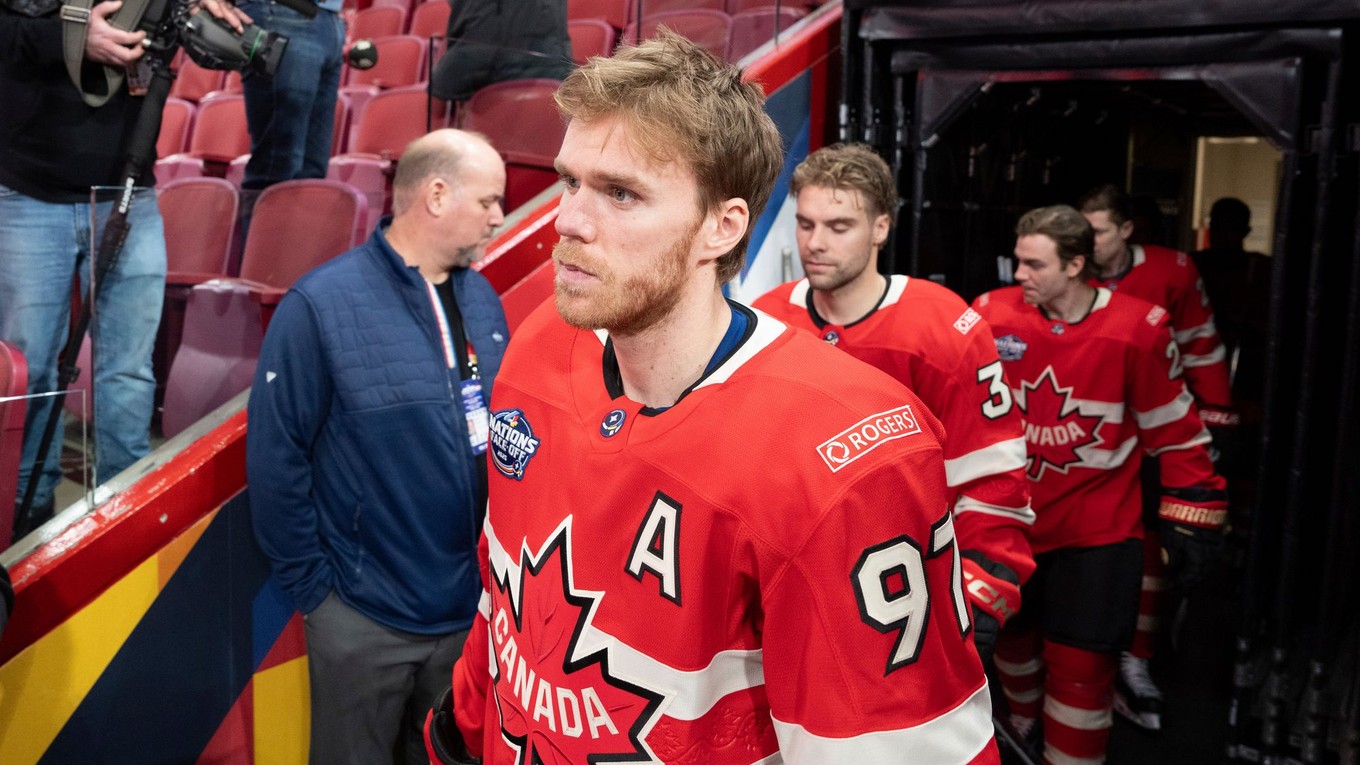 Connor McDavid počas Turnaja štyroch krajín (4 Nations Face-Off).