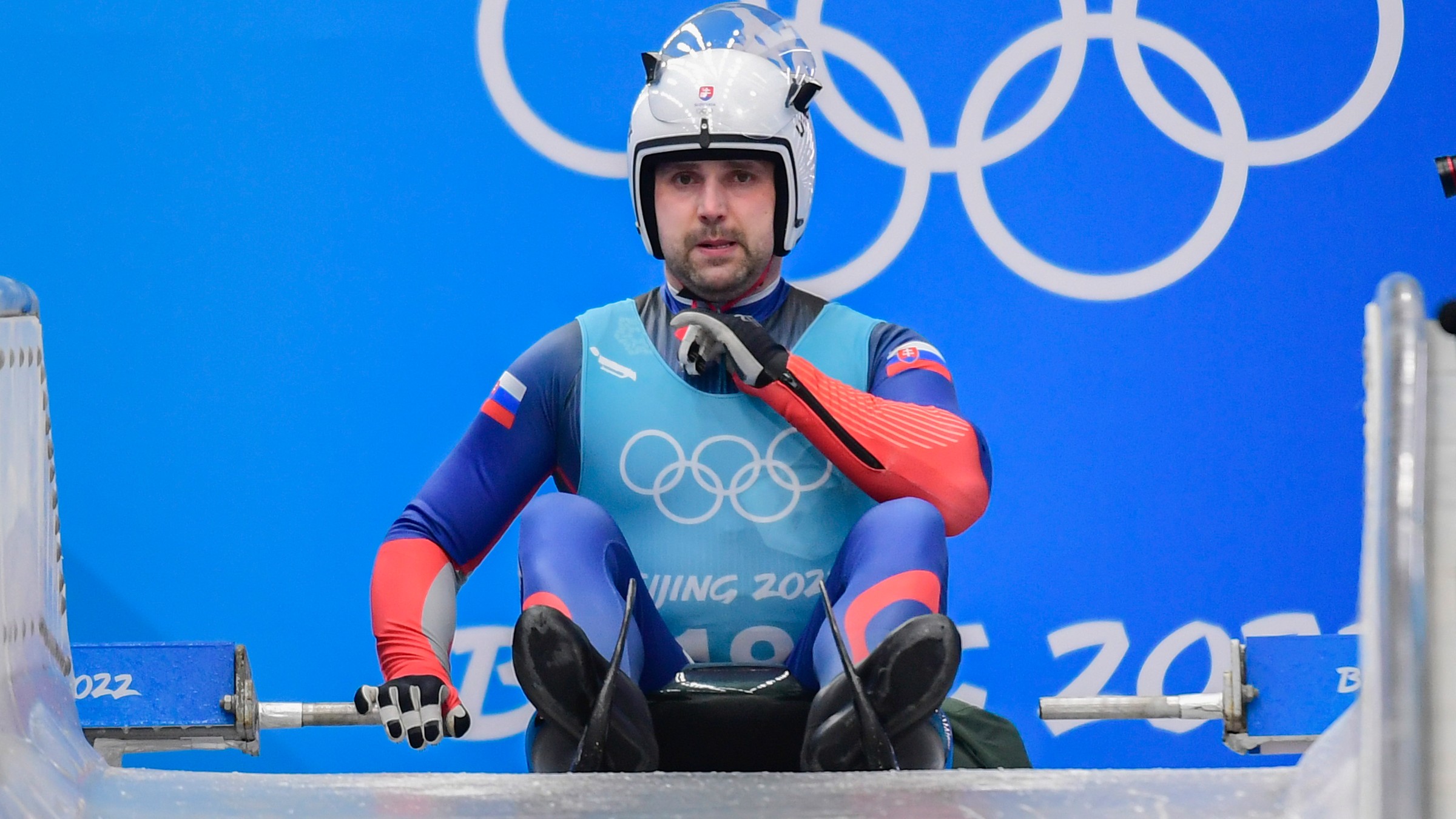 Slovenský sánkár Jozef Ninis na ZOH 2022 v Pekingu. 