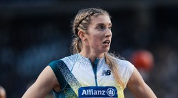 Emma Zapletalová počas Diamantovej ligy v Bruseli.