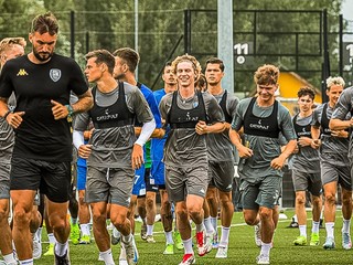 Futbalisti Šamorína počas letnej prípravy.