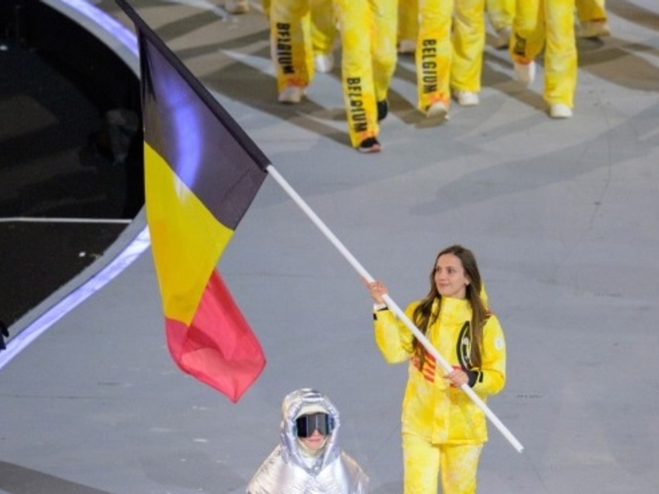 Belgická vlajkonosička Hanne Desmetová na otváracom ceremoniáli ZOH 2026.
