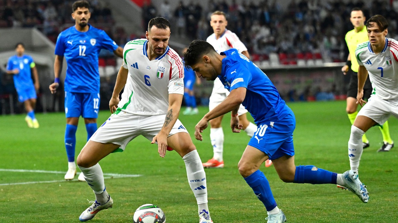 Hráči Talianska a Izraelu.