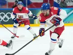 David Pastrňák v zápase Česko - Švajčiarsko na ZOH 2026.