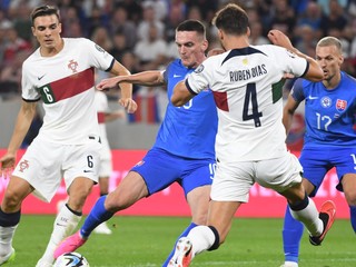 Momentka zo zápasu Slovensko - Portugalsko