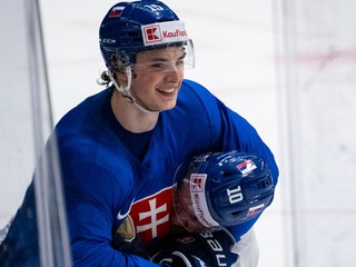  Dalibor Dvorský a Adam Sýkora počas tréningu na MS v hokeji 2025