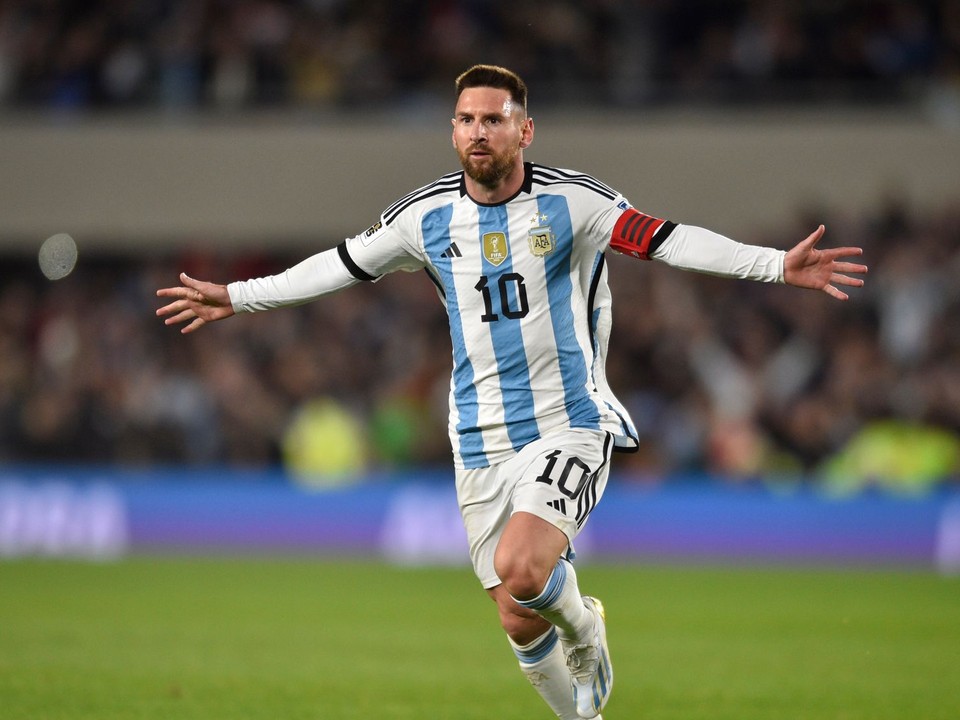 Lionel Messi v drese Argentíny.