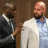 Na snímke sprava generálny riaditeľ klubu Ivan Kmotrík ml. a nový tréner ŠK Slovan Bratislava Yaya Touré.