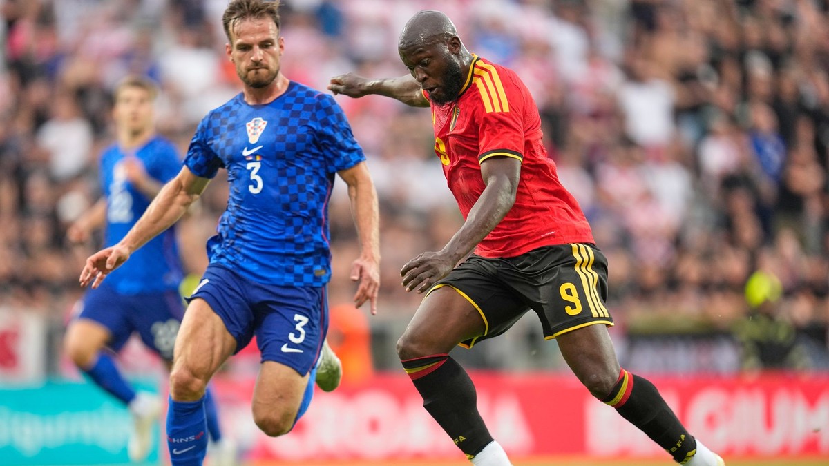 Belgičan Romelu Lukaku v prípravnom zápase proti Chorvátsku.
