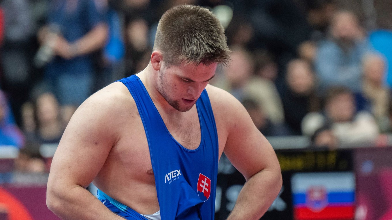 Slovenský zápasník Adam Jakšík.