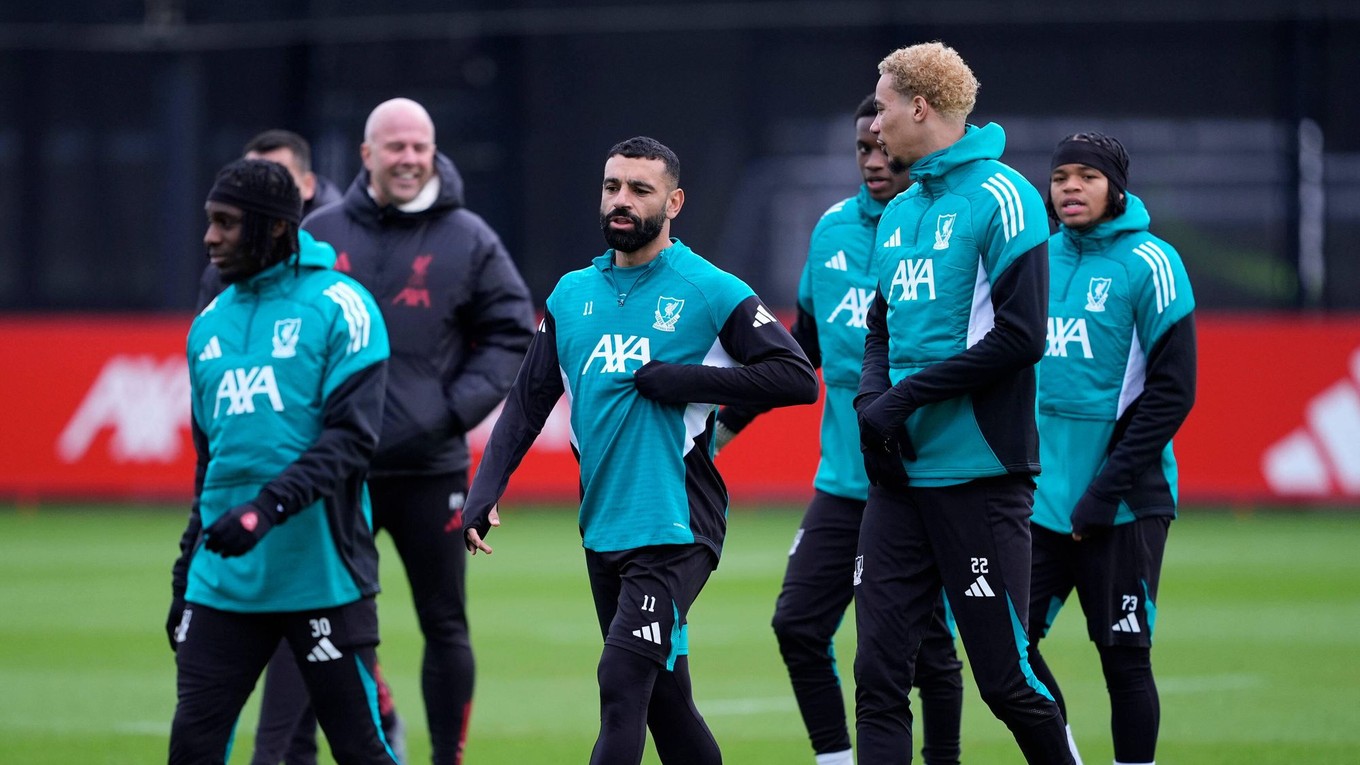 Mohamed Salah na tréningu Liverpoolu