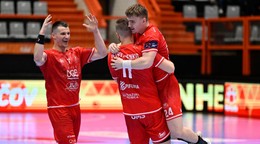 Hráči Považskej Bystrice sa tešia z víťazstva