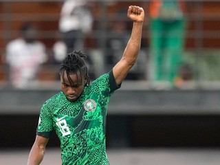 Ademola Lookman sa teší po strelenom gól v zápase Nigéria - Angola vo štvrťfinále turnaja Africký pohár národov 2023.