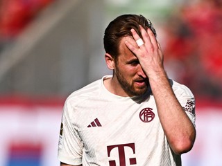 Harry Kane počas zápasu 28. kola Bundesligy 1. FC Heidenheim - Bayern Mníchov.