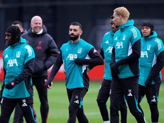 Mohamed Salah na tréningu Liverpoolu
