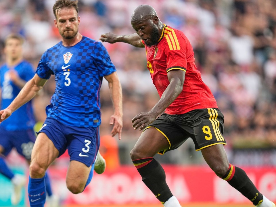 Belgičan Romelu Lukaku v prípravnom zápase proti Chorvátsku.