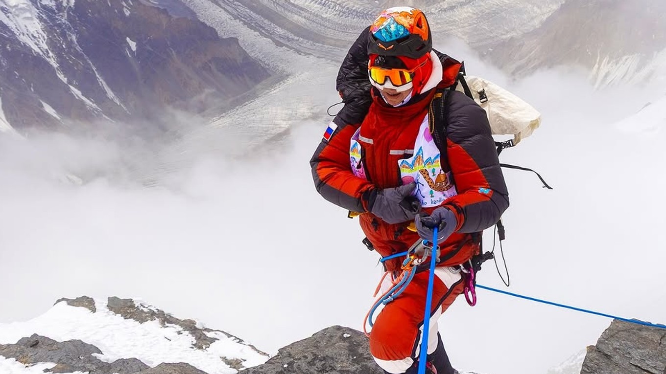 Lenka Poláčková počas výstupu na K2.