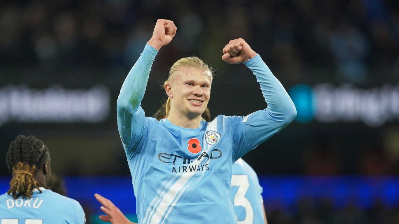 Erling Haaland sa raduje z úvodného gólu.