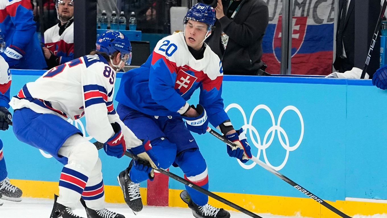 Juraj Slafkovský v zápase Slovensko - USA