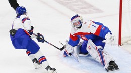 Fotka zo zápasu Slovensko - USA na MS v hokeji hráčov do 20 rokov 2026.