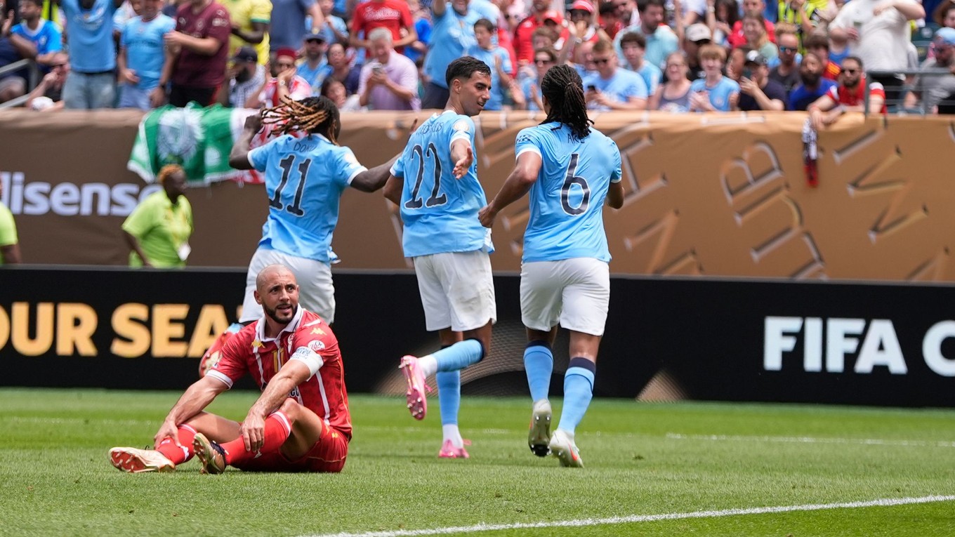 Hráči Manchestru City oslavujú gól