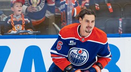 David Tomášek počas debutu v NHL. 